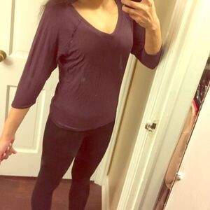 NWT Guess purple v-neck dolman marled knit top